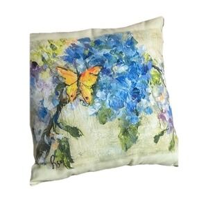 Climaweave Butterfly Watercolor Pillow Indoor Outdoor Sally Roberts Cushion.15"